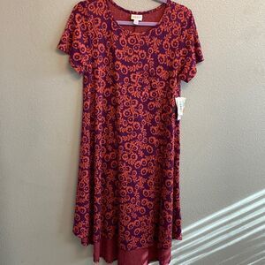 NWT- LuLaRoe- purple print Carly dress- size Small